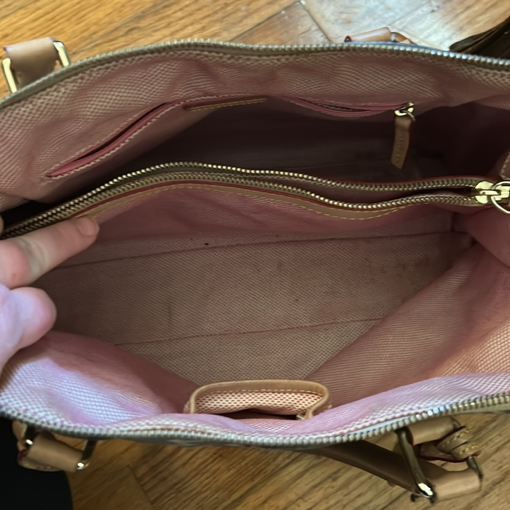 Dooney & Bourke Gray and Tan Satchel Bag - Picture 7 of 7
